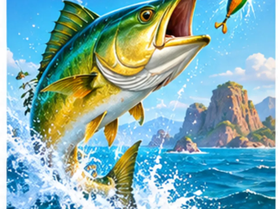 fishing-themed casino game illustration